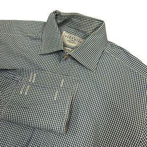 Charles Tyrwhitt Shirt Mens 15 33 Extra Slim Fit Blue White Plaid French Cuff